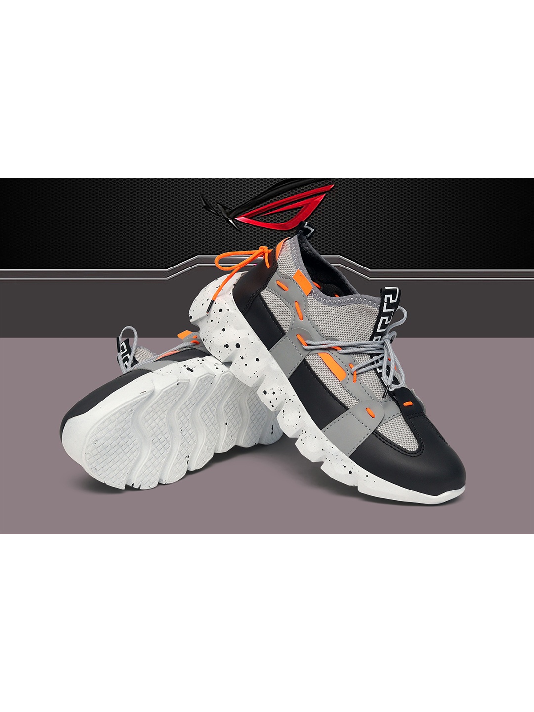 

FASHION FASTER Men Mesh Ortholite Impressions Running Sports Shoes, Grey
