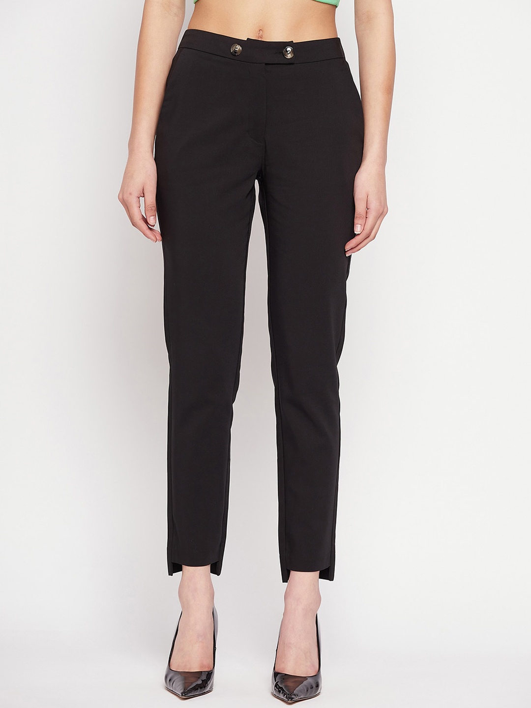 

Madame Women Mid-Rise Trousers, Black