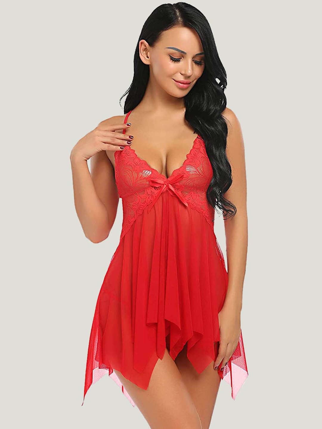 

FIMBUL Asymmetric Baby Doll, Red