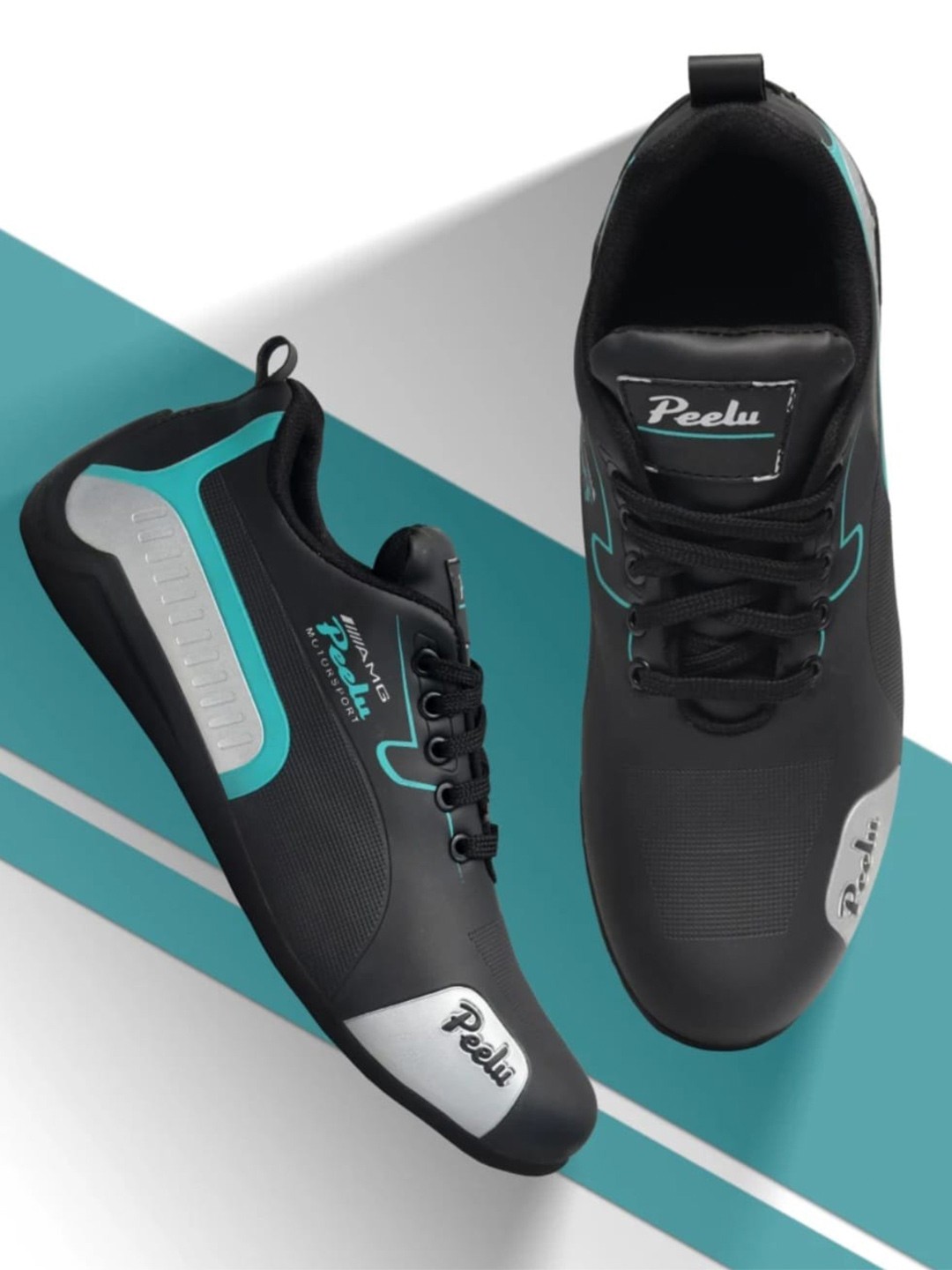 

FASHION FASTER Men Mesh Ortholite Impressions Running Sports Shoes, Black