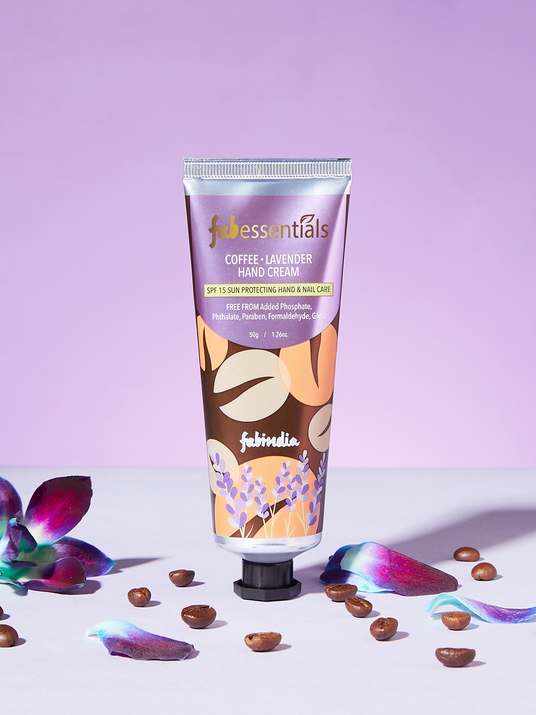 

Fabindia Coffee Lavender Hand Cream with SPF 15 - 50 g, Brown