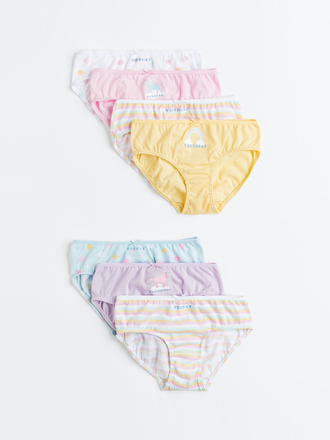 

H&M Girls 7-Pack Cotton Briefs 0530235060, Yellow