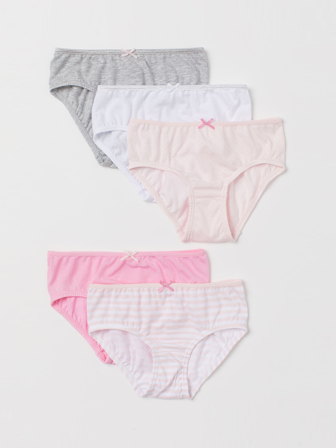 

H&M Girls 5-Pack Cotton Briefs 0624543030, White