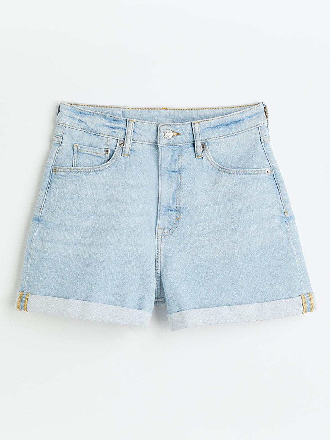 

H&M Women Mom Ultra High Denim Shorts, Blue