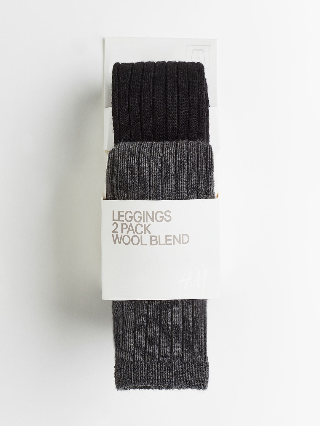 

H&M Girls 2-Pack Wool-Blend Leggings, Black