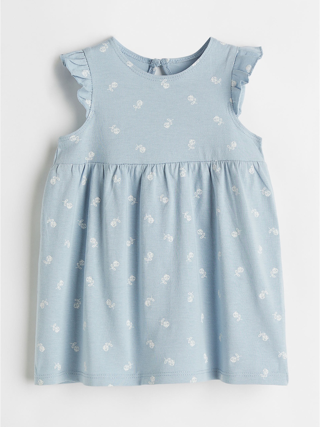 

H&M Girls Flounce-Trimmed Jersey Dress, Blue