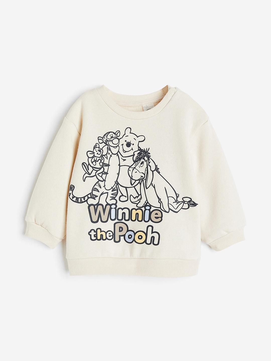 

H&M Girls Graphic Printed Cotton Sweatshirt, Beige