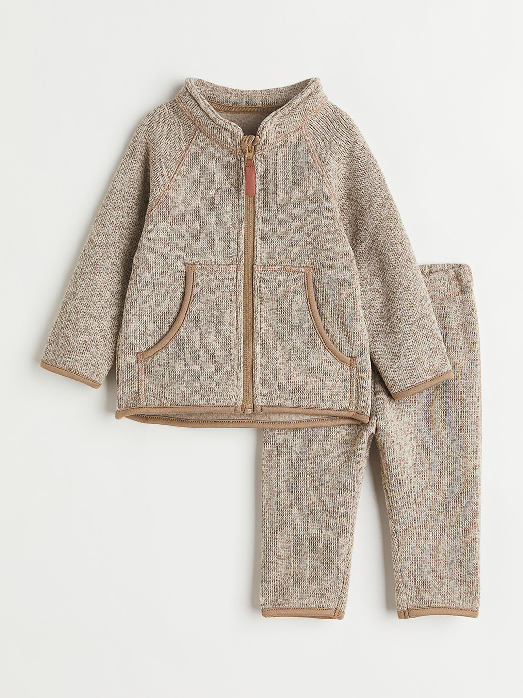 

H&M Girls 2-Piece Fleece Set, Beige