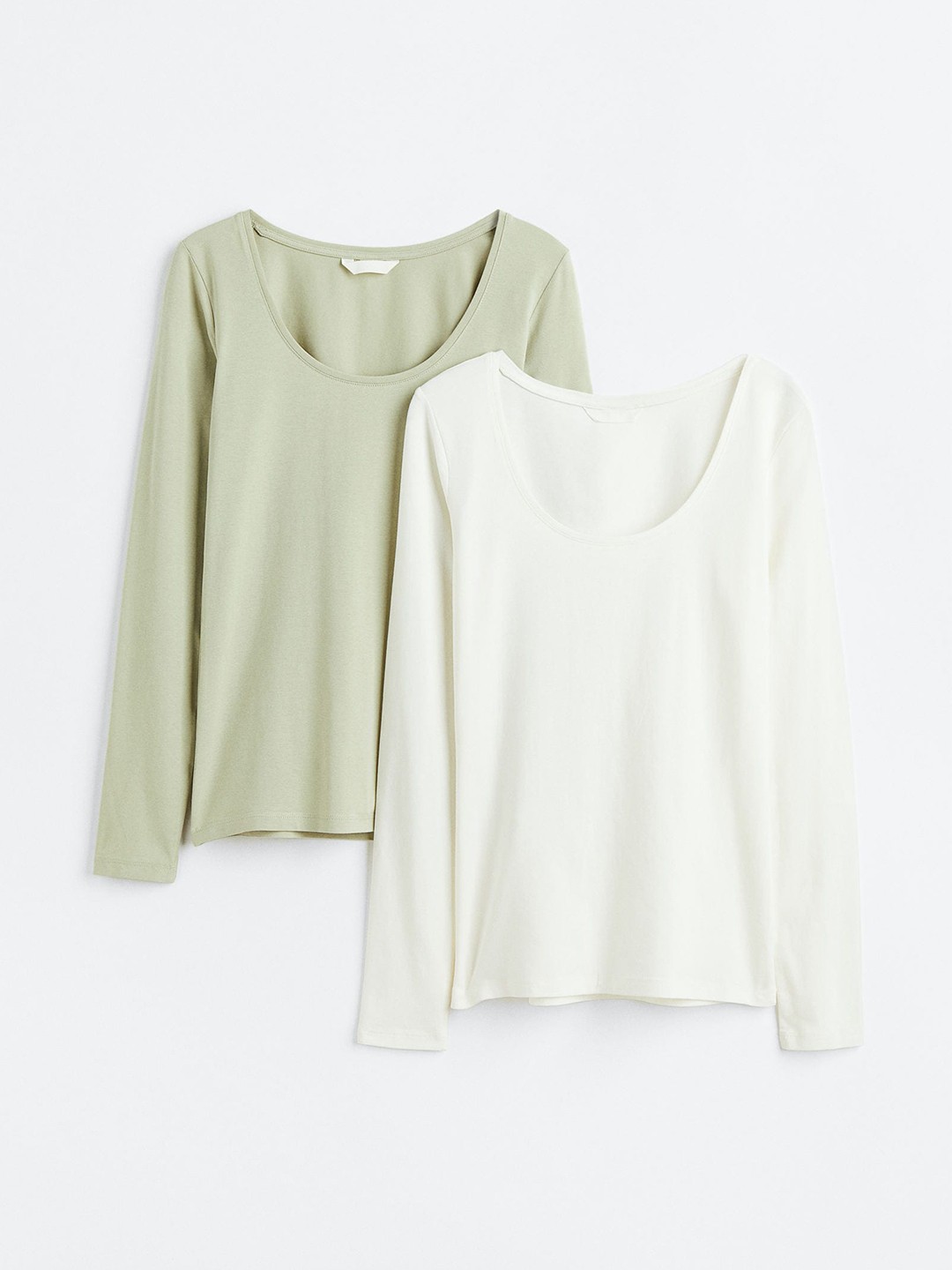 

H&M Women 2-Pack Jersey Tops, Olive