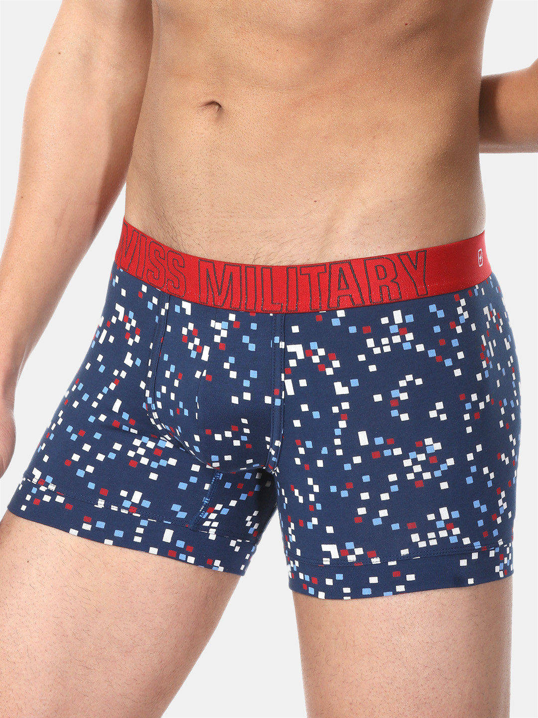 

SWISS MILITARY Men Mid-Rise Printed Trunk SMINW21006_P1_M, Navy blue