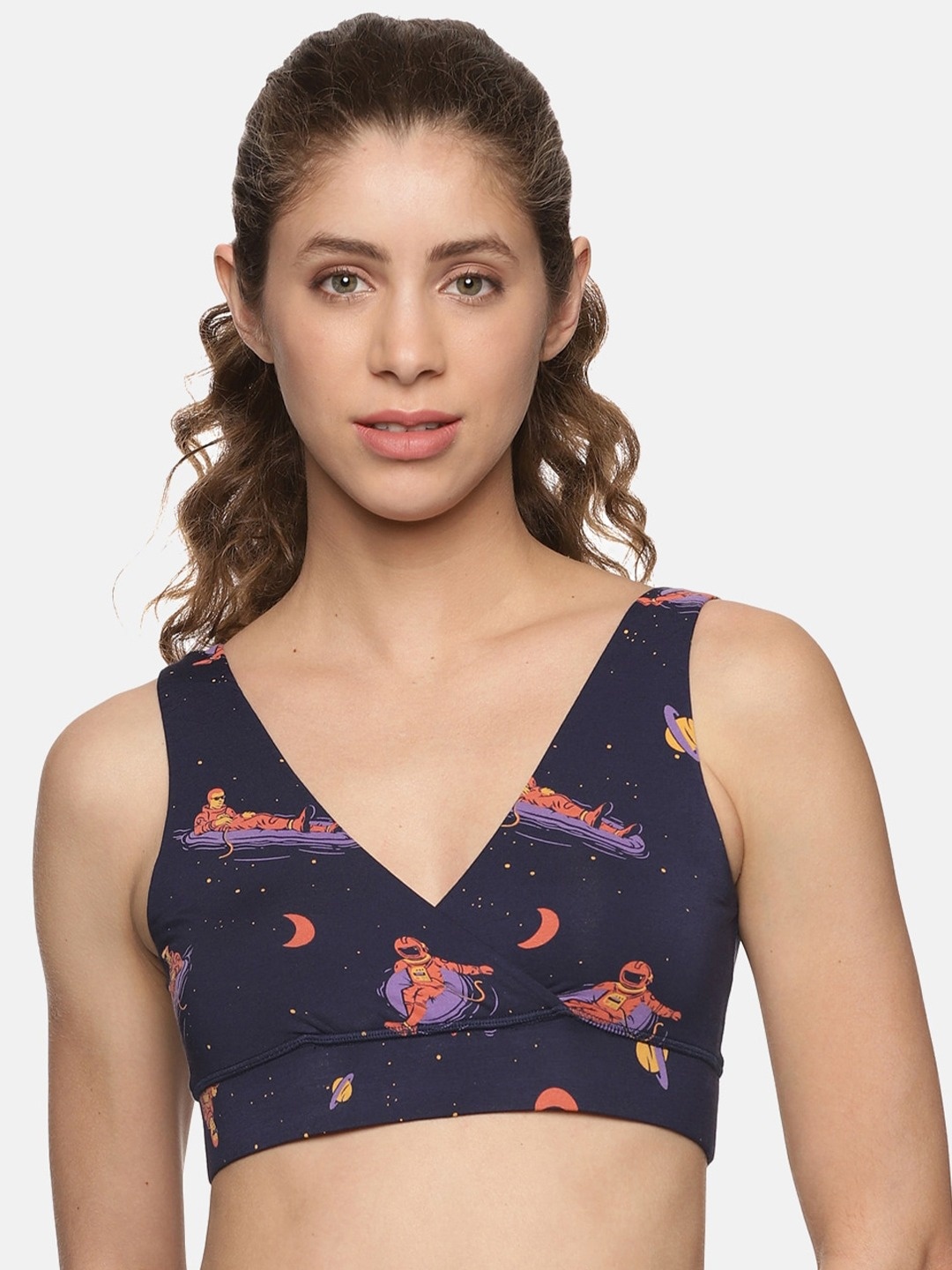 

Tailor & Circus Puresoft Anti-Bacterial Beechwood Modal Maternity Lounge Bra, Navy blue