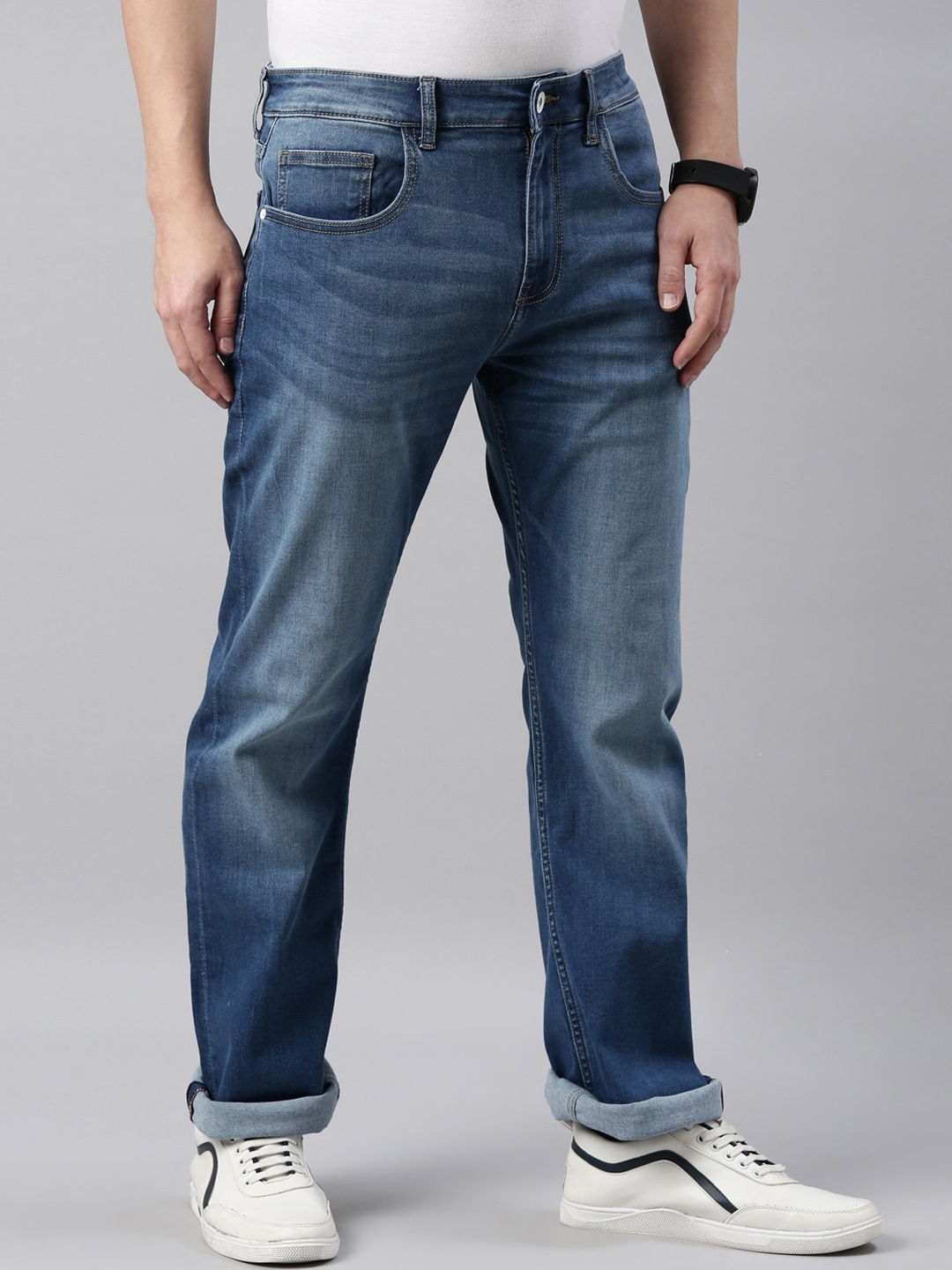 

American Bull Men Regular Fit Light Fade Jeans, Blue