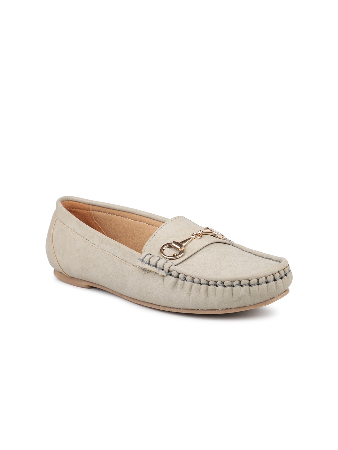 

DESIGN CREW Women Lightweight Horsebit Loafers, Grey