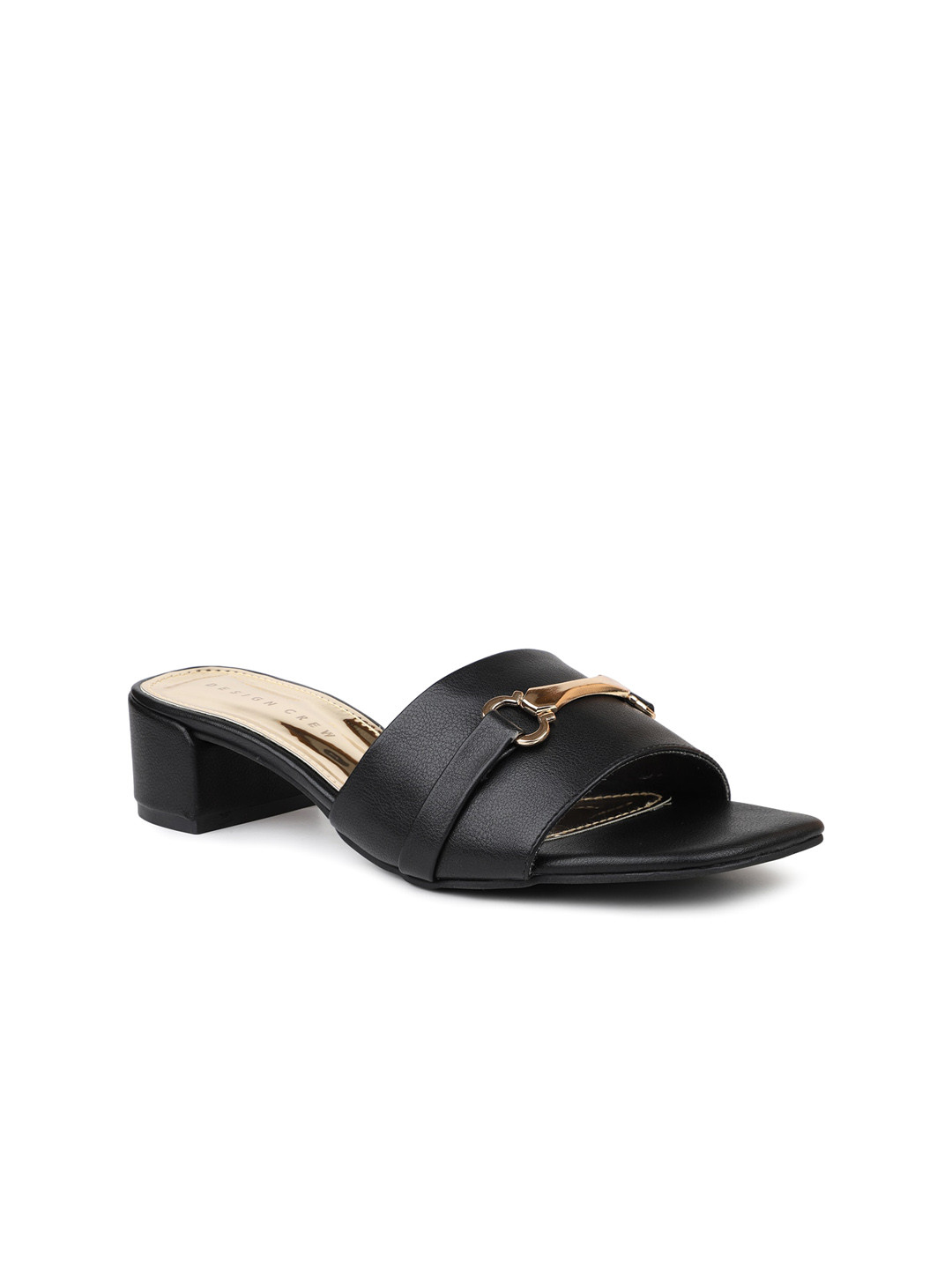 

DESIGN CREW Women Open Toes Block Heels, Black