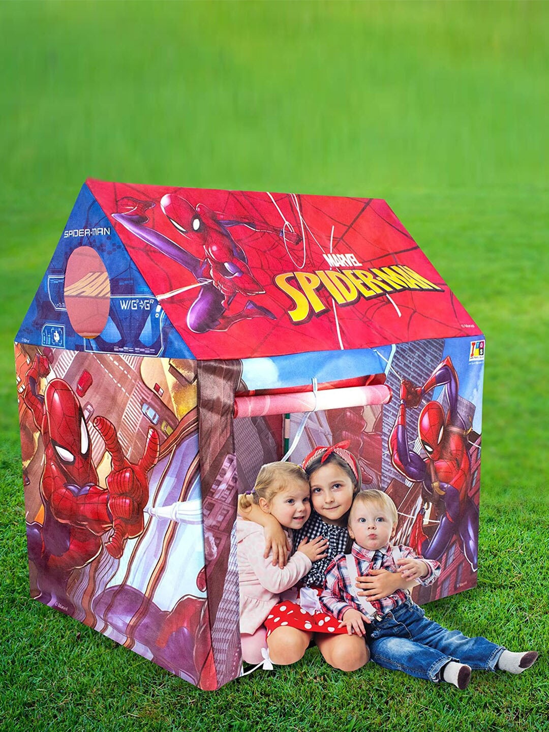 

ITOYS Kids Spider-Man Printed Play Tent House, Red