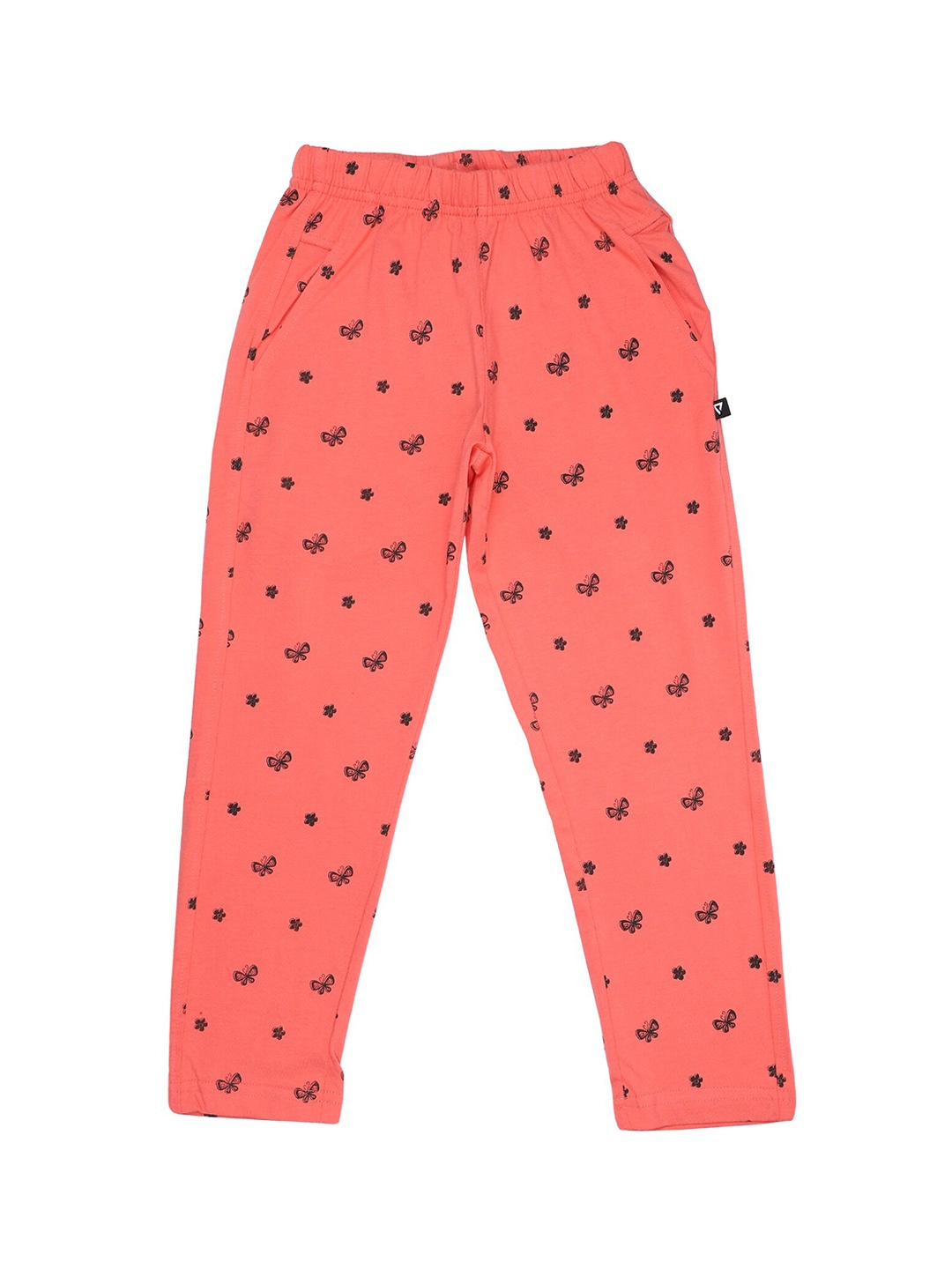 

PROTEENS Girls Printed Cotton Regular Fit Track Pants, Coral