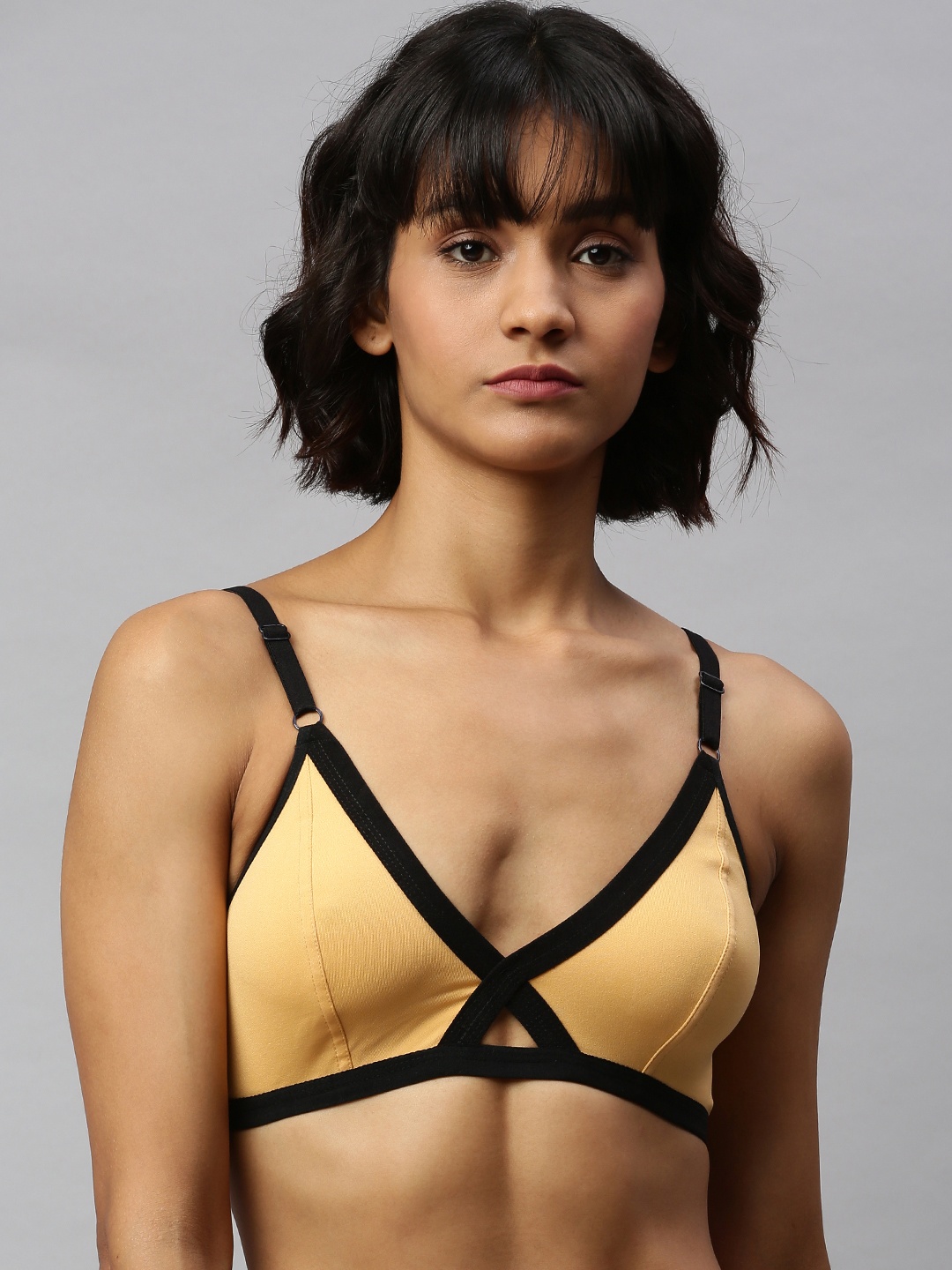 

Berrys Intimatess Non-Wired & Non Padded with Medium Coverage Bralette Bra, Mustard