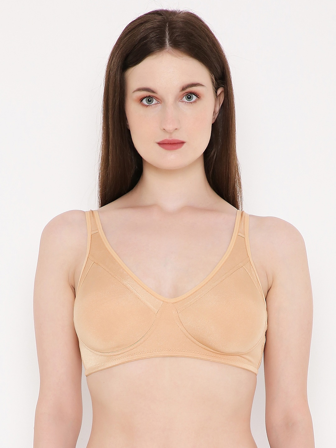 

Berrys Intimatess Non-Wired & Non Padded with Full Coverage Minimizer Bra, Beige