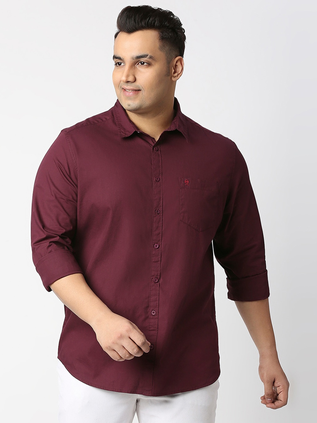 

Thomas Scott Plus Size Cotton Casual Shirt, Maroon