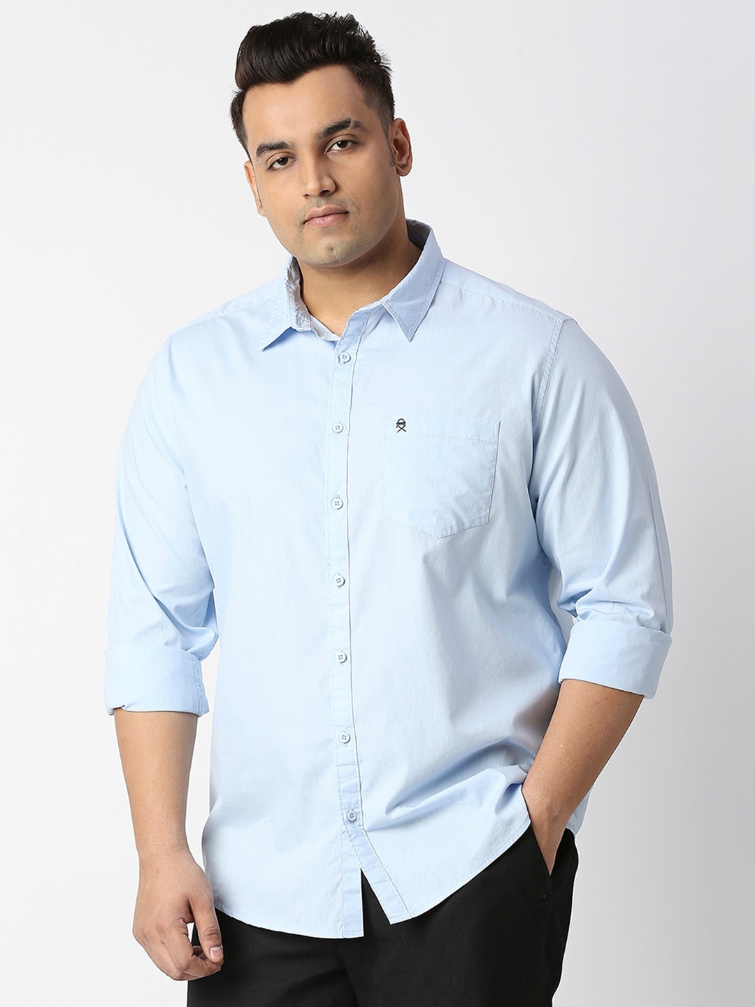 

Thomas Scott Plus Size Cotton Casual Shirt, Blue