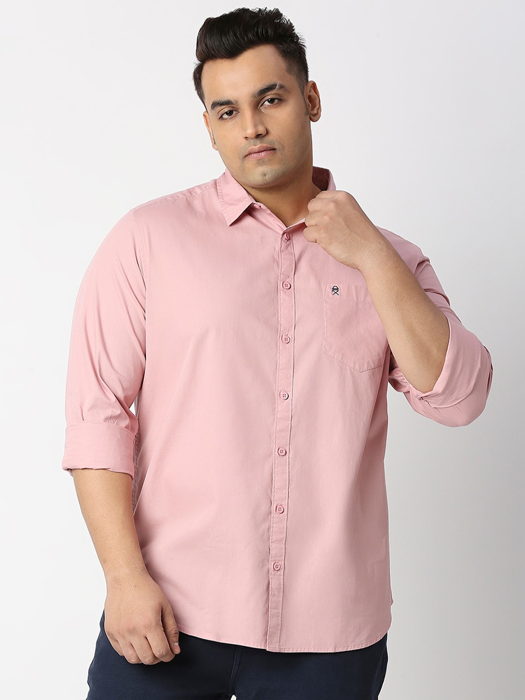 

Thomas Scott Plus Size Cotton Casual Shirt, Pink