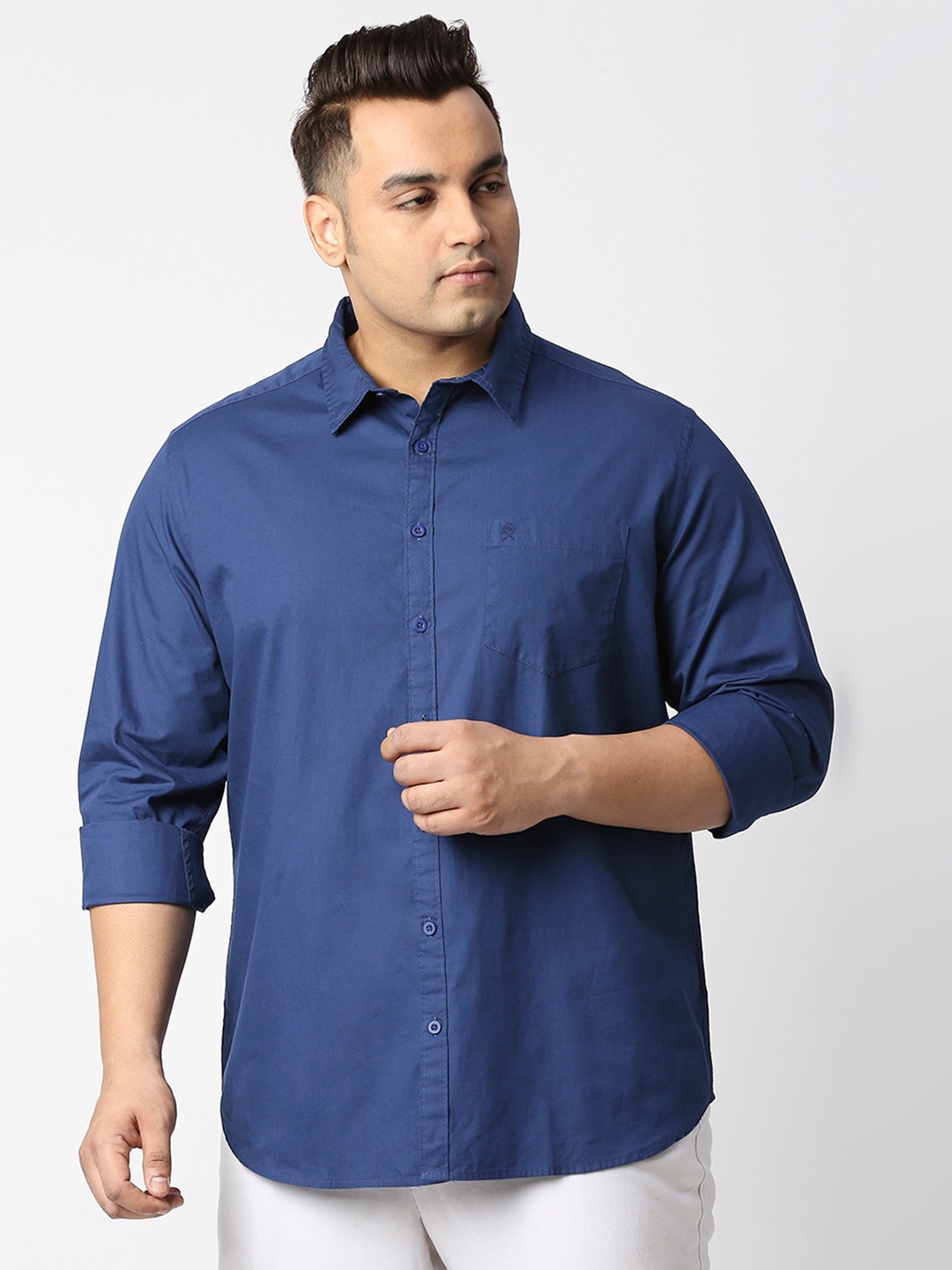 

Thomas Scott Plus Size Cotton Casual Shirt, Blue