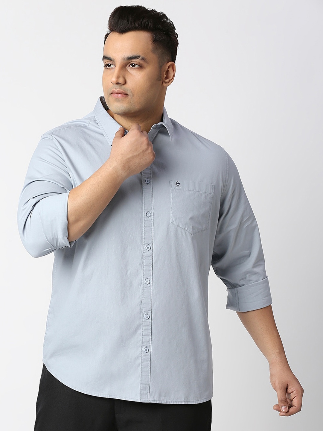 

Thomas Scott Plus Size Cotton Casual Shirt, Grey