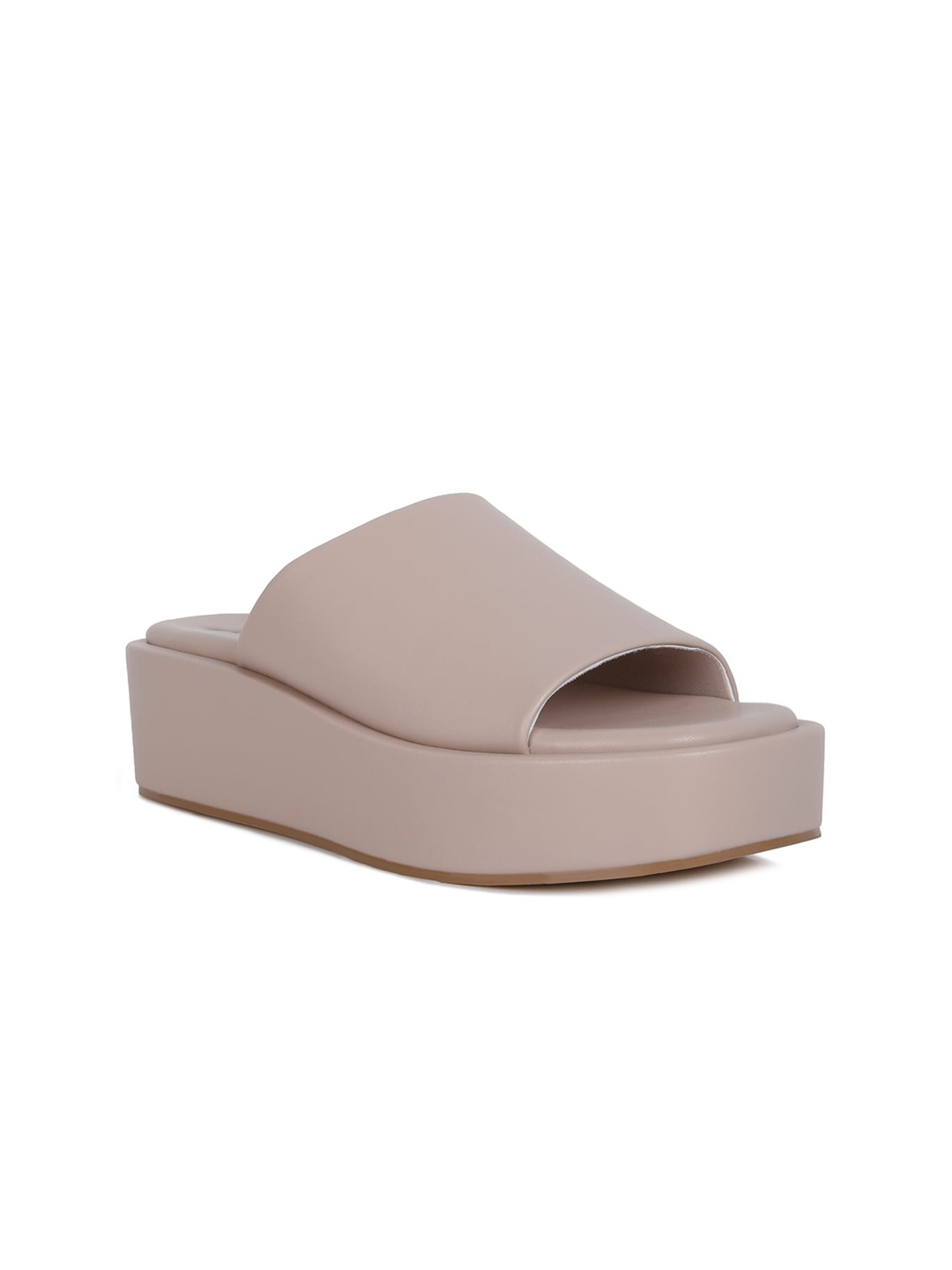 

London Rag Women Flatform Peep Toes Wedge Heels, Taupe