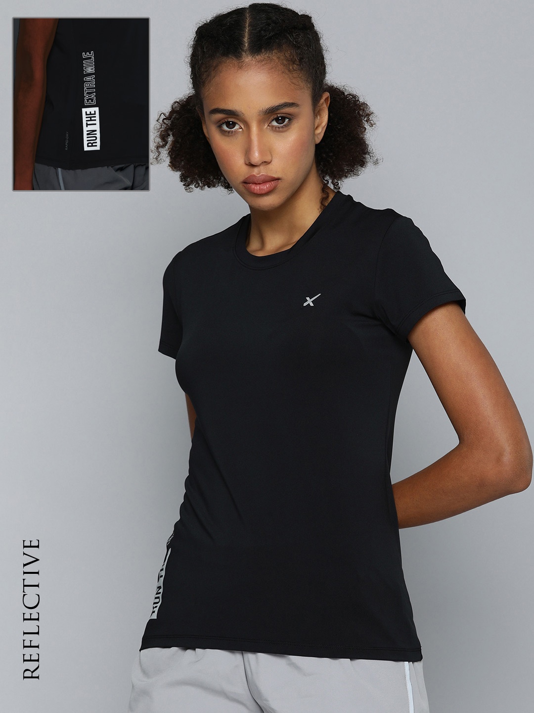 

HRX by Hrithik Roshan Women Black Typography Printed T-shirt