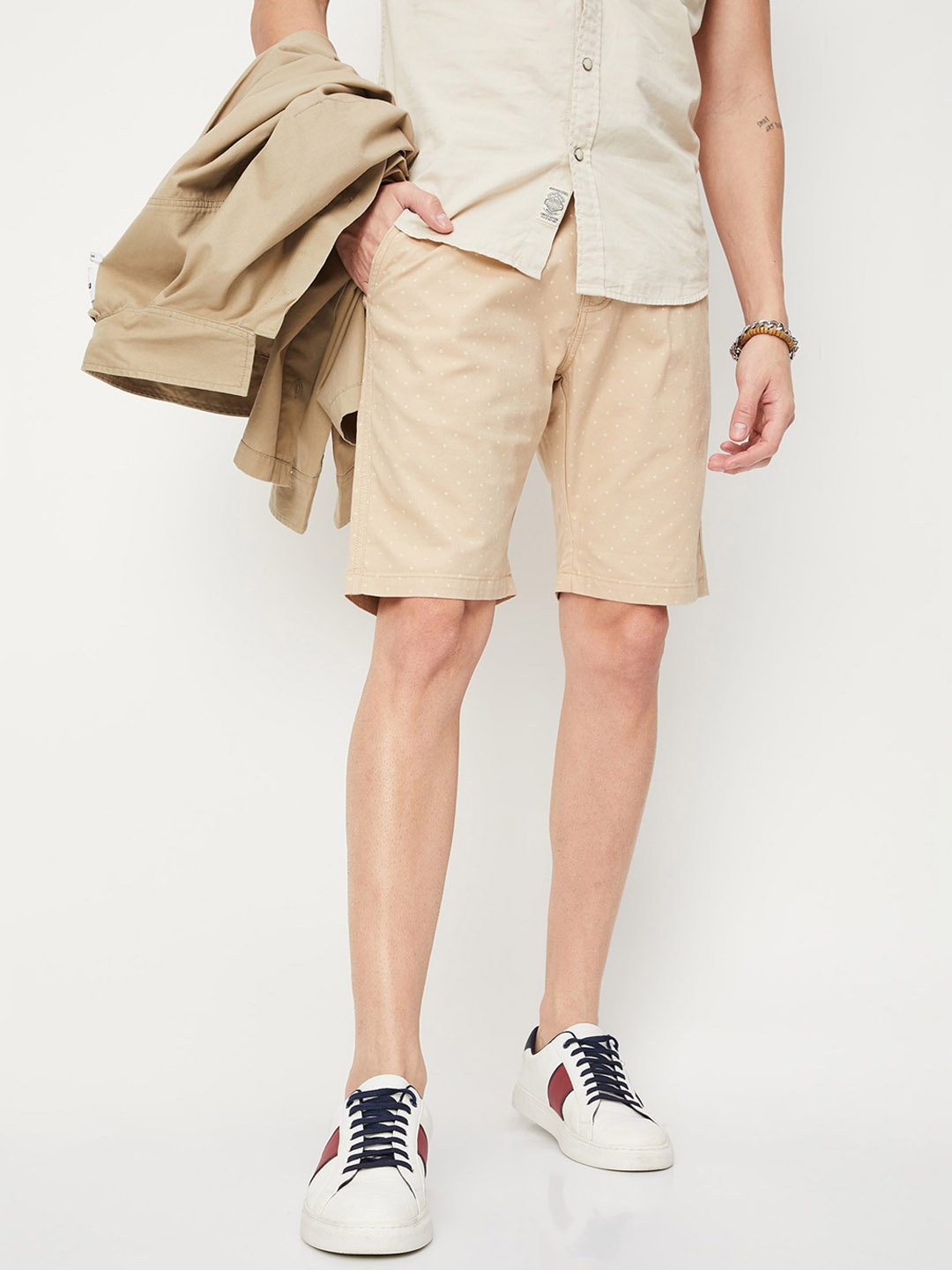

max Men Printed Pure Cotton Regular Fit Shorts, Khaki