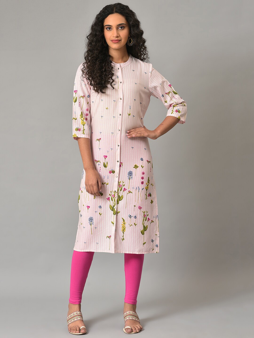 

W Floral Printed Kurta, Pink