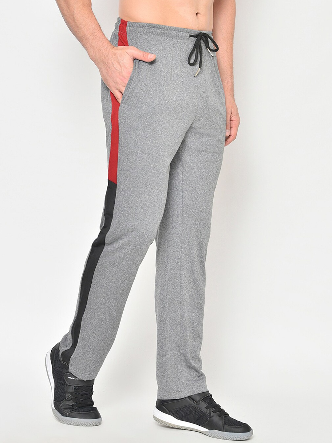 

PERFKT-U Men Regular Fit Training or Gym Sports Track Pants, Grey melange