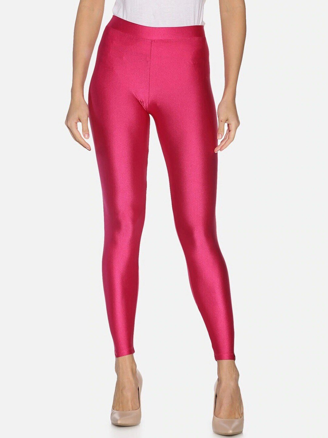 

TWIN BIRDS Shimmer Ankle-Length Leggings, Pink