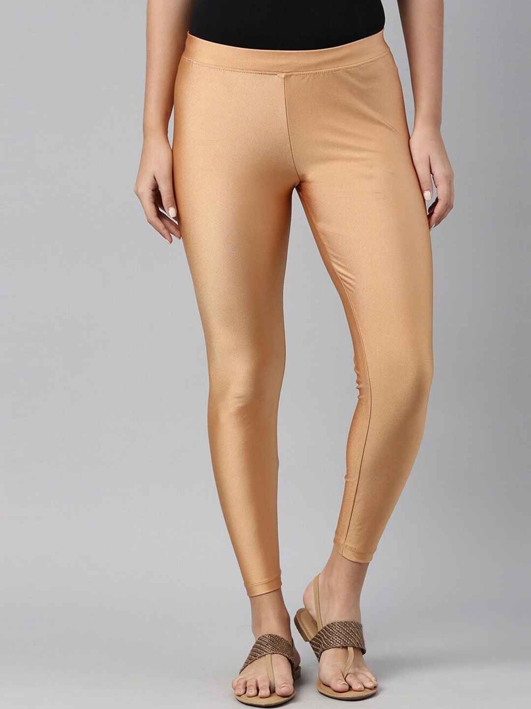 

TWIN BIRDS Women Ankle-Length Shimmer Leggings, Bronze