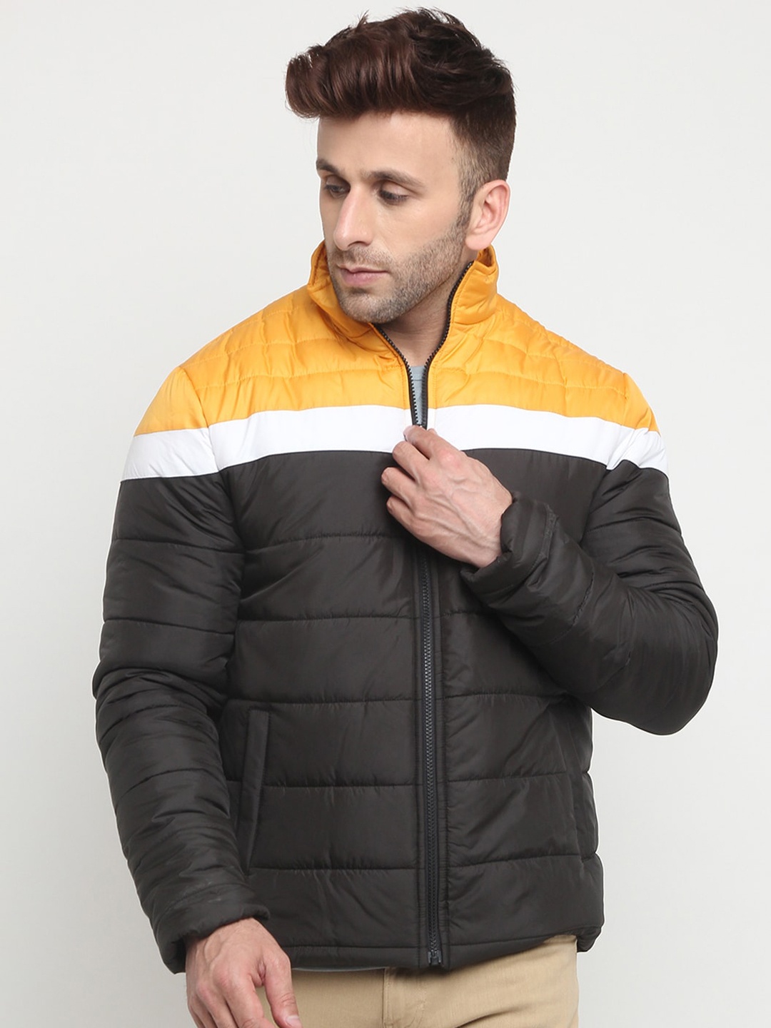 

PERFKT-U Colourblocked Lightweight Puffer Jacket, Black