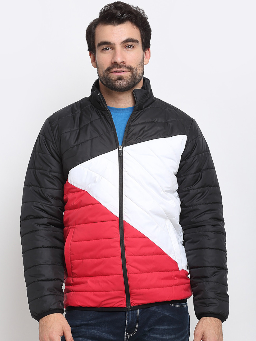 

PERFKT-U Colourblocked Lightweight Puffer Jacket, Black
