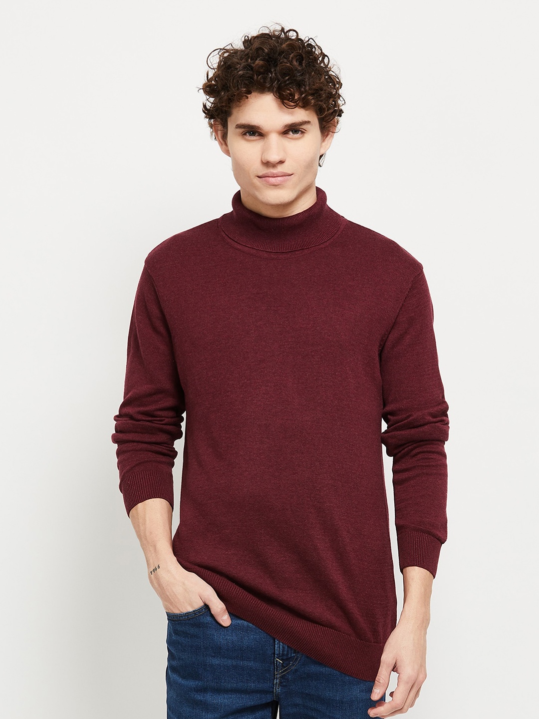 

max Turtle Neck Pullover, Purple