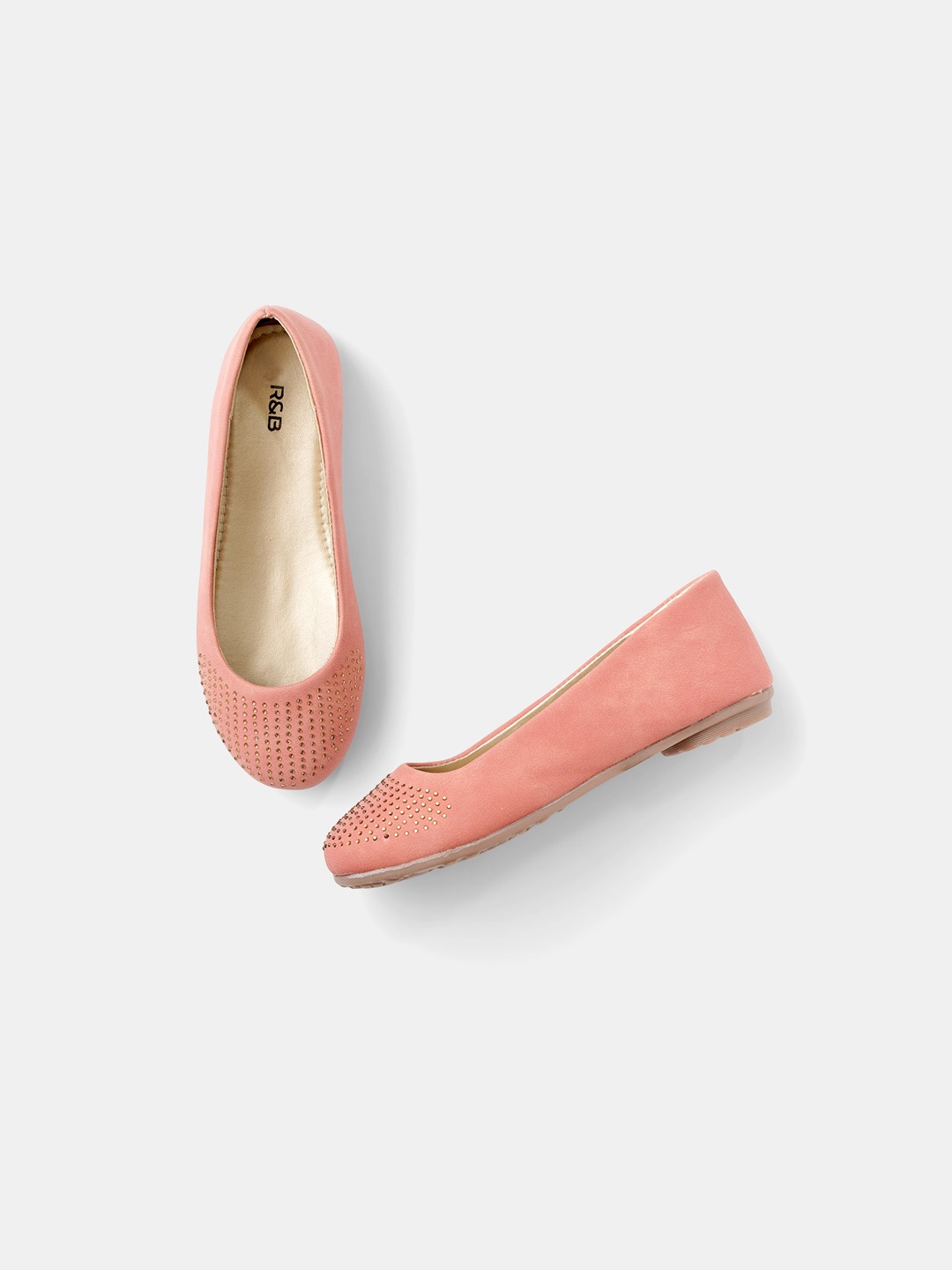 

R&B Girls Embellished Ballerinas, Peach
