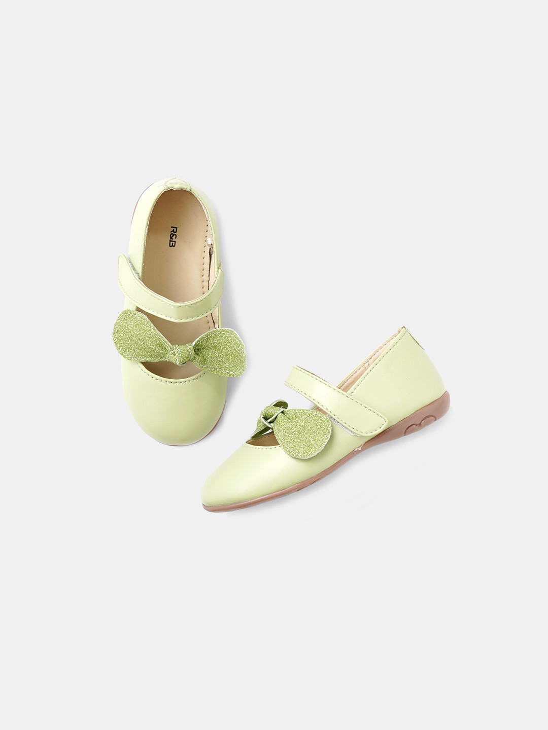

R&B Girls Bows Embellished Ballerinas, Green