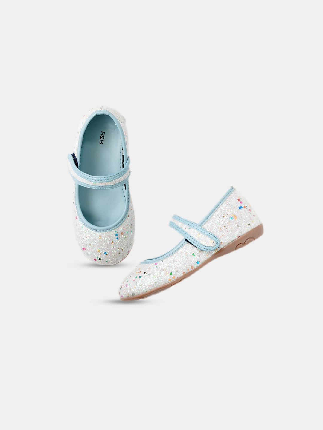 

R&B Girls Embellished Ballerinas, White