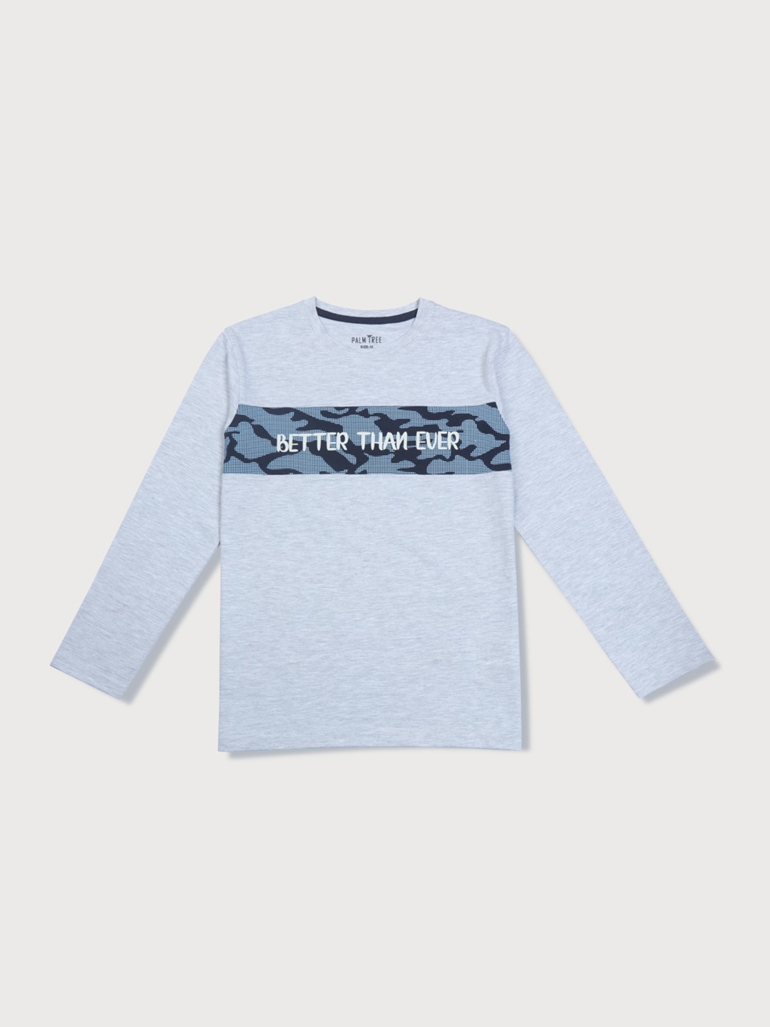 

Palm Tree Boys Typography Long Sleeve Cotton T-shirt, Grey