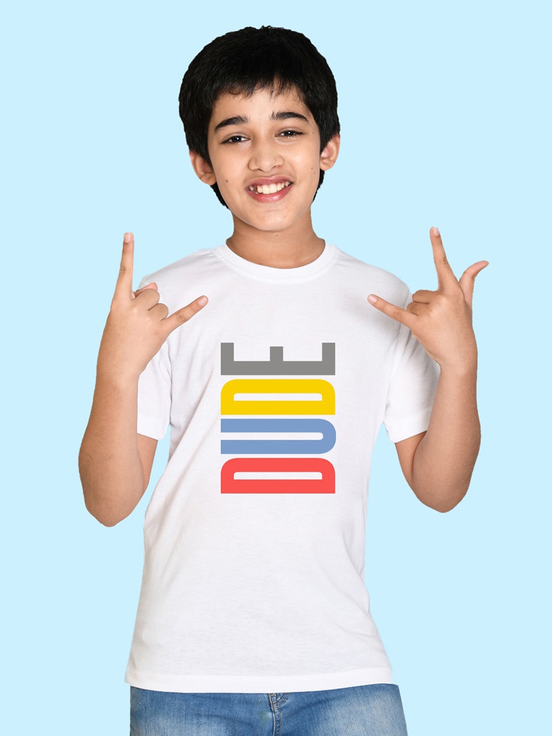 

NUSYL Boys Typography Printed T-shirt, White