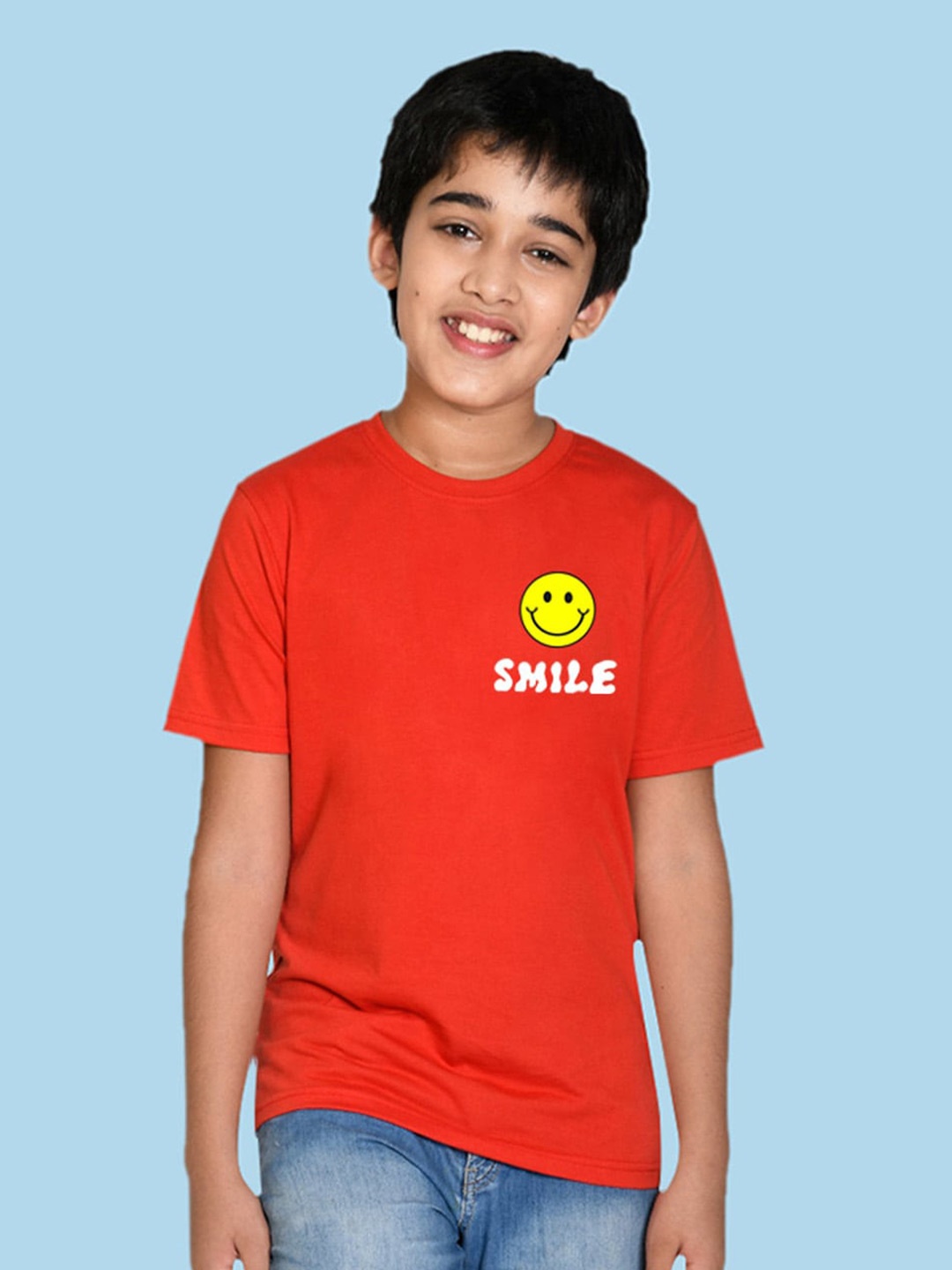 

NUSYL Boys Short Sleeve Round Neck T-shirt, Red