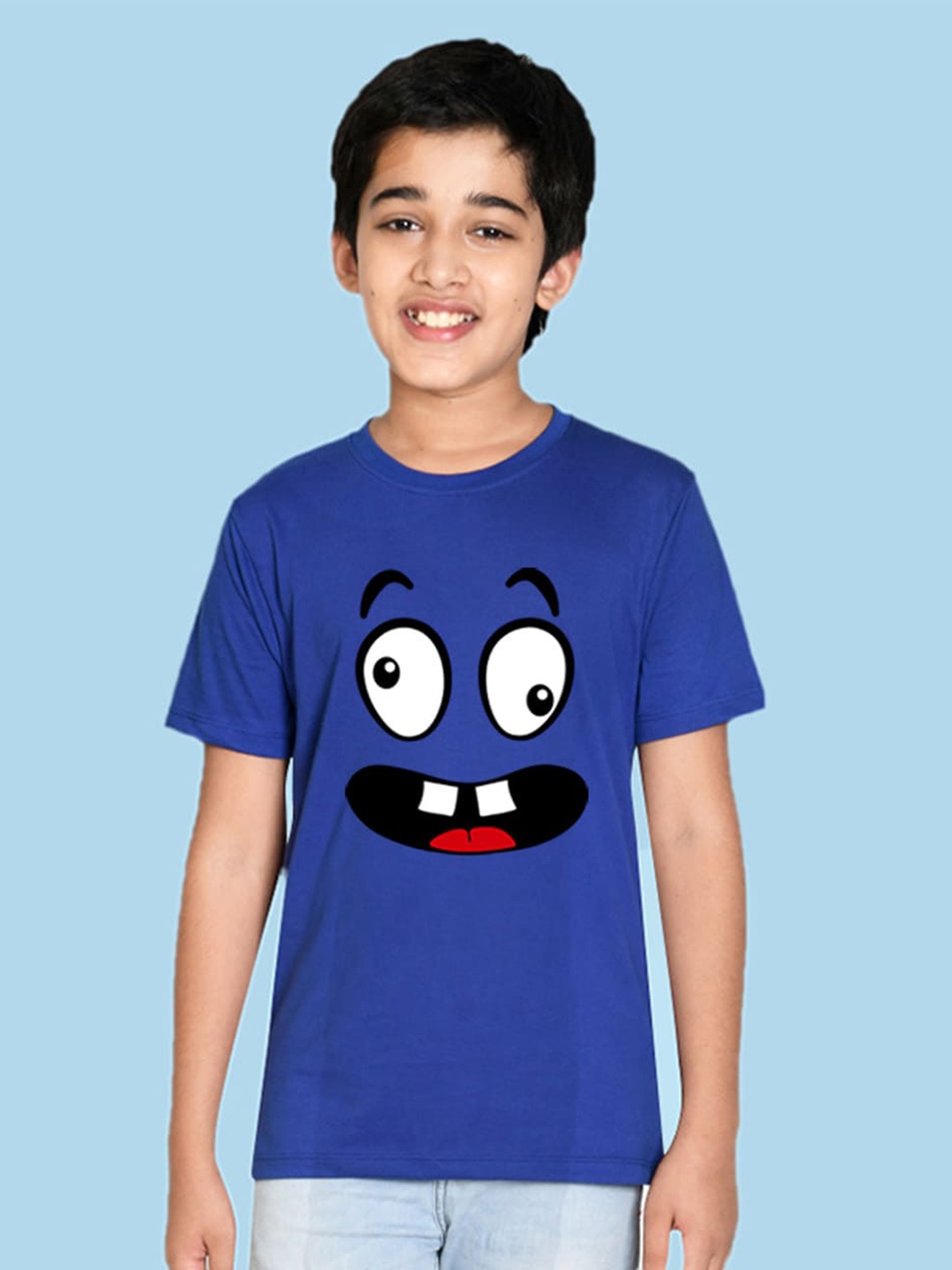 

NUSYL Boys Graphic Printed Round neck T-shirt, Blue