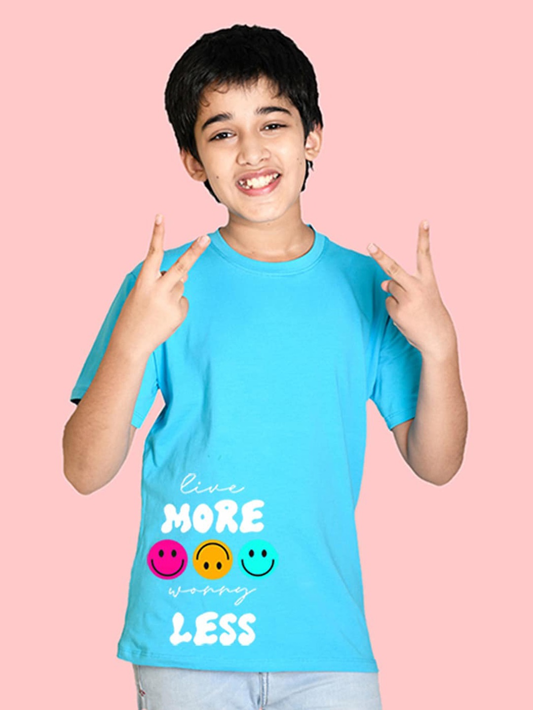 

NUSYL Boys Typography Printed T-shirt, Blue