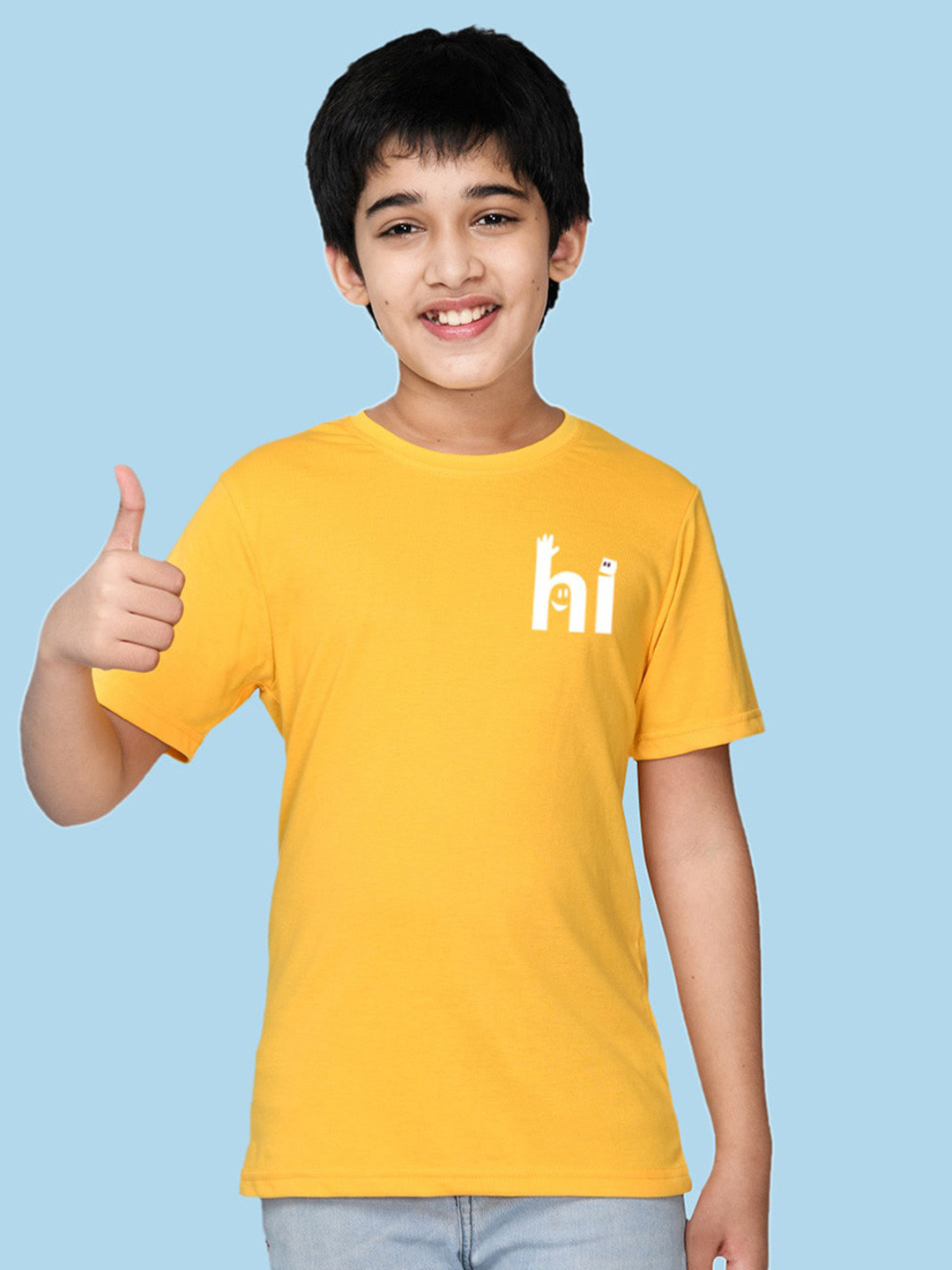 

NUSYL Boys Typography Printed T-shirt, Yellow