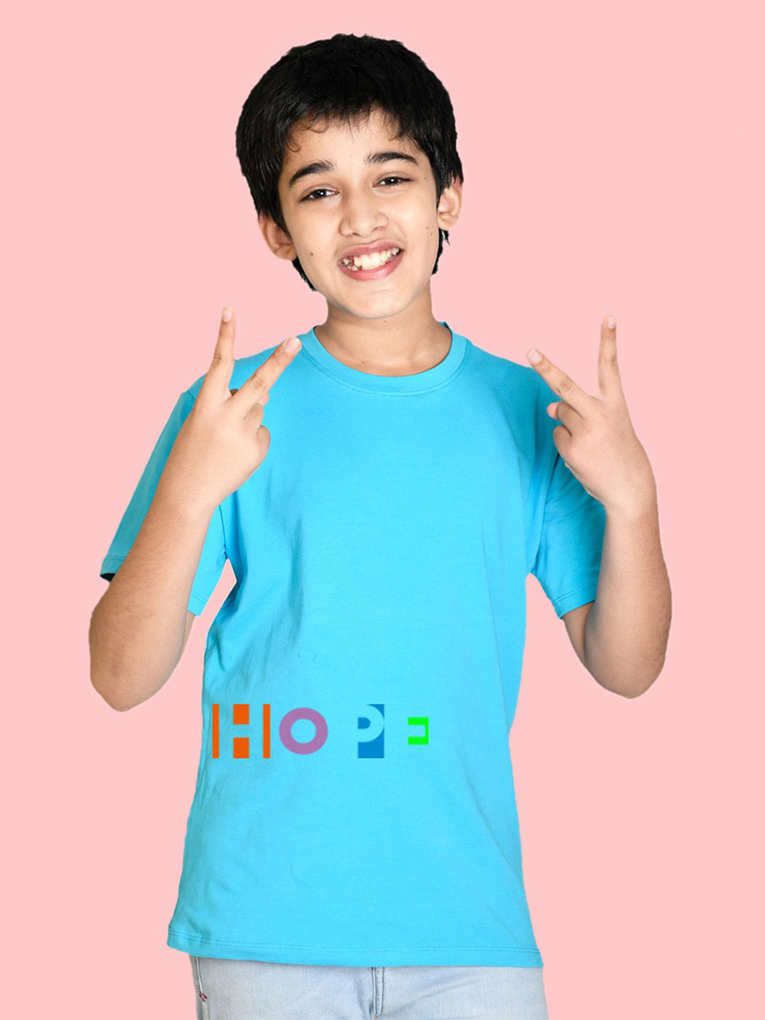 

NUSYL Boys Typography Printed Round Neck T-shirt, Blue