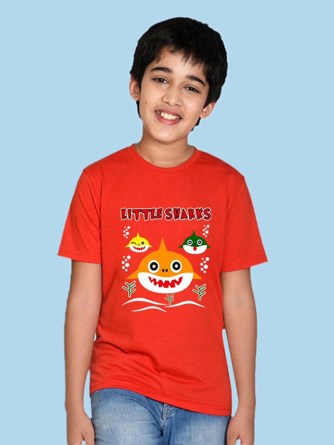 

NUSYL Boys Typography Printed T-shirt, Red