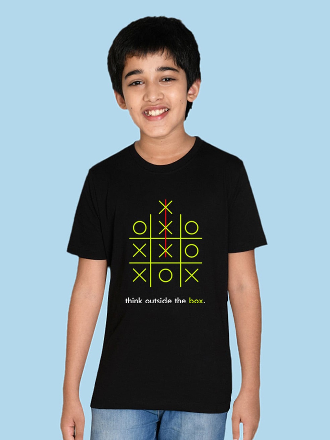 

NUSYL Boys Typography Printed Outdoor Cotton T-shirt, Black