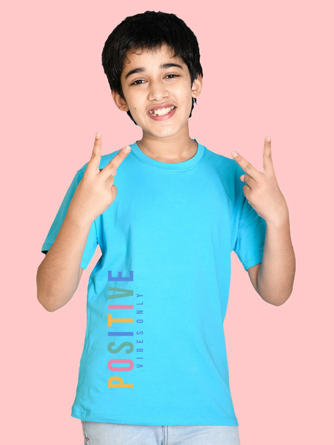 

NUSYL Boys Typography Printed T-shirt, Blue